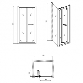 Душові двері Geo 6 80 Bifold Prismatic