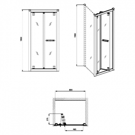 Душевые двери Geo 6 80 Bifold