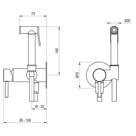 Змішувач з гігієнічним душем