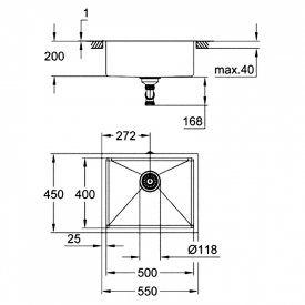 Кухонная мойка Sink K700U 55