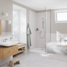 Смеситель Cubeo с душевым набором Tempesta Cube