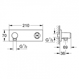 Держатель с подключением Grotherm F