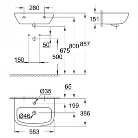 Раковина Bau 55