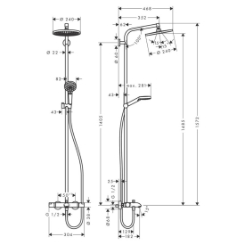 Душевая система Crometta S Showerpipe
