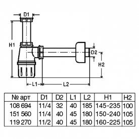 Сифон для раковины, 108694