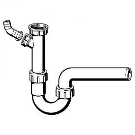 Трубный сифон для мойки, горизонтальный отвод