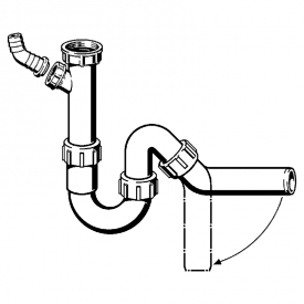 Трубний сифон для раковини 1 + 1 / 4x50