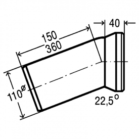 Отвод 22.5° для унитаза