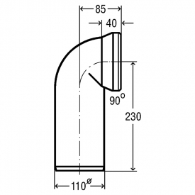 Відведення 90 ° для унітаза 100551