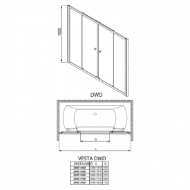 Шторка на ванну Vesta DWD 150