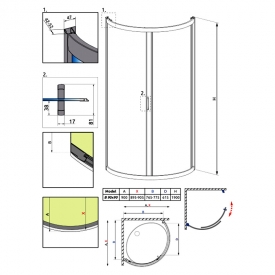 Душова штора Premium Plus B 90x90 матова