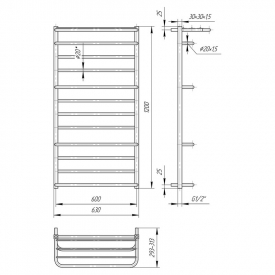 Полотенцесушитель Люксор 120х60