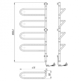 Полотенцесушитель Електра-I лівий