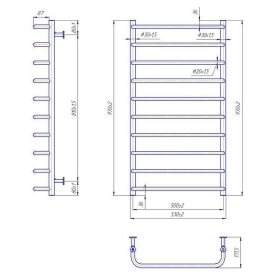 Рушникосушка Inox Стандарт 97x53/50