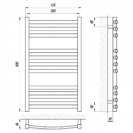 Полотенцесушитель Гранд П11 90x50