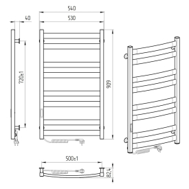 Рушникосушка Атлант ЧФЧ 50x90