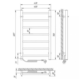 Полотенцесушитель Альфа П7 40x70