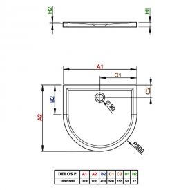 Піддон Delos P 100x90