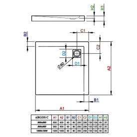 Піддон Argos C 90x90