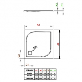 Поддон Delos C 90x90
