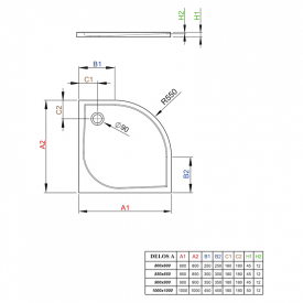 Поддон Delos A 100x100