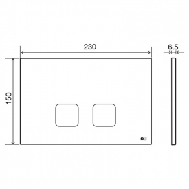 Кнопка смыва Plain Soft-touch 3/6 черная