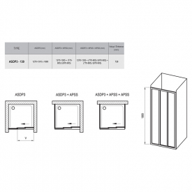 Душові двері Supernova ASDP3-130