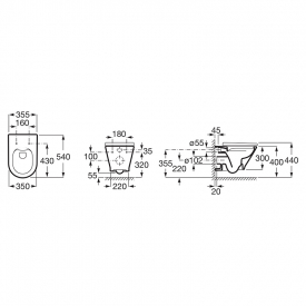 Инсталляционная система Eko Frame A89P00T010+чаша унитаза Gap Round Rimless с сиденьем Ultra Slim A34H0N8001-US