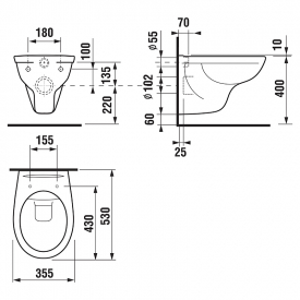 Инсталляция Eko Frame A89P00T010 + чаша унитаза Dino Rimless H8603770000001