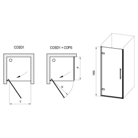 Душові двері COSD 1-80 Transparent+хром