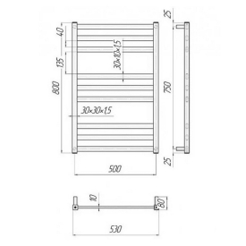Полотенцесушитель Чикаго 80x53