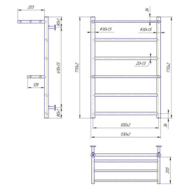 Рушникосушка Inox Анкона 77x53/50