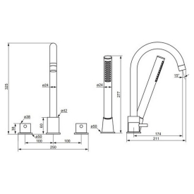 Смеситель Scandinavian Pure с душевым комплектом