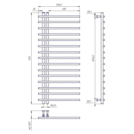 Рушникосушка Марсель Inox 117x53