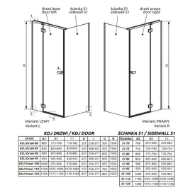 Душова штора Garda KDJ 90x90 R