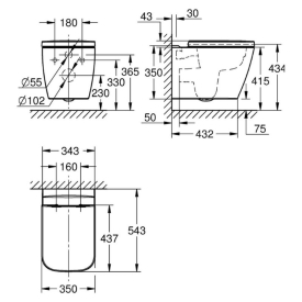 Инсталляция Rapid SL 38536001 + чаша унитаза Bau Edge 106740SH00 с кнопкой Skate Cosmopolitan 38732000