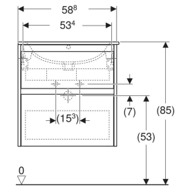 Тумба и раковина Selnova Square 60 Slim Rim