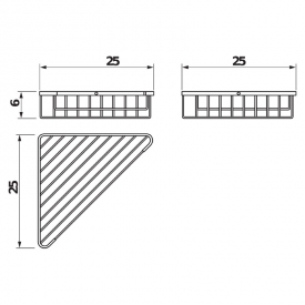 Поличка кутова Generic 25х25