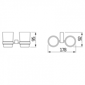 Стакан с держателем Cubito двойной