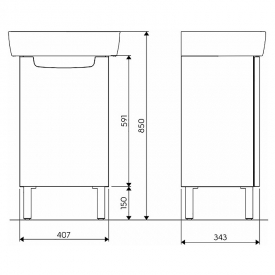 Шкафчик Rekord 40 и мебельная раковина Rekord 50