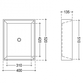 Раковина JDS 51 накладна прямокутна