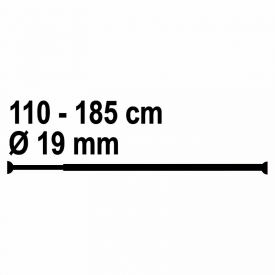 Карниз для шторок 110-185, тонкий, хром