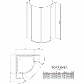 Душова штора Torrenta PDD 90